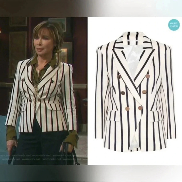 *125 NWT Veronica Beard Striped Empire Dickey Jacket Size 4 - Picture 4 of 12